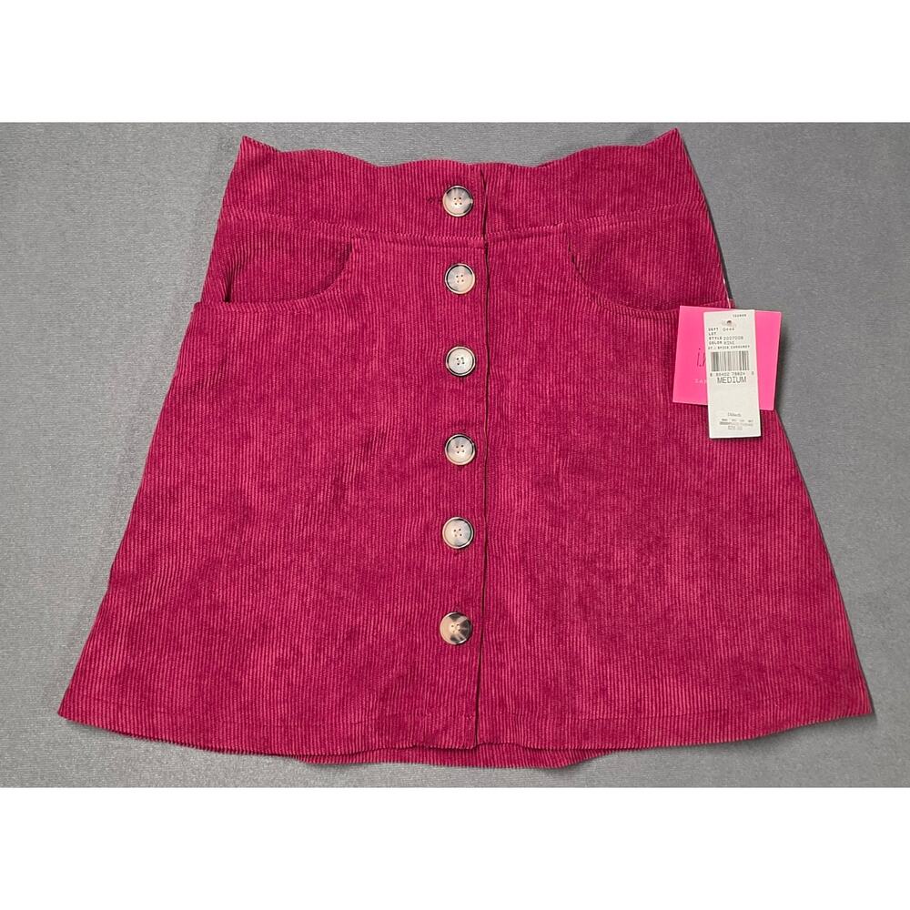 Girls 8/10 Medium Corduroy Skirt Unlined Burgundy Wine Pockets NEW In Girl